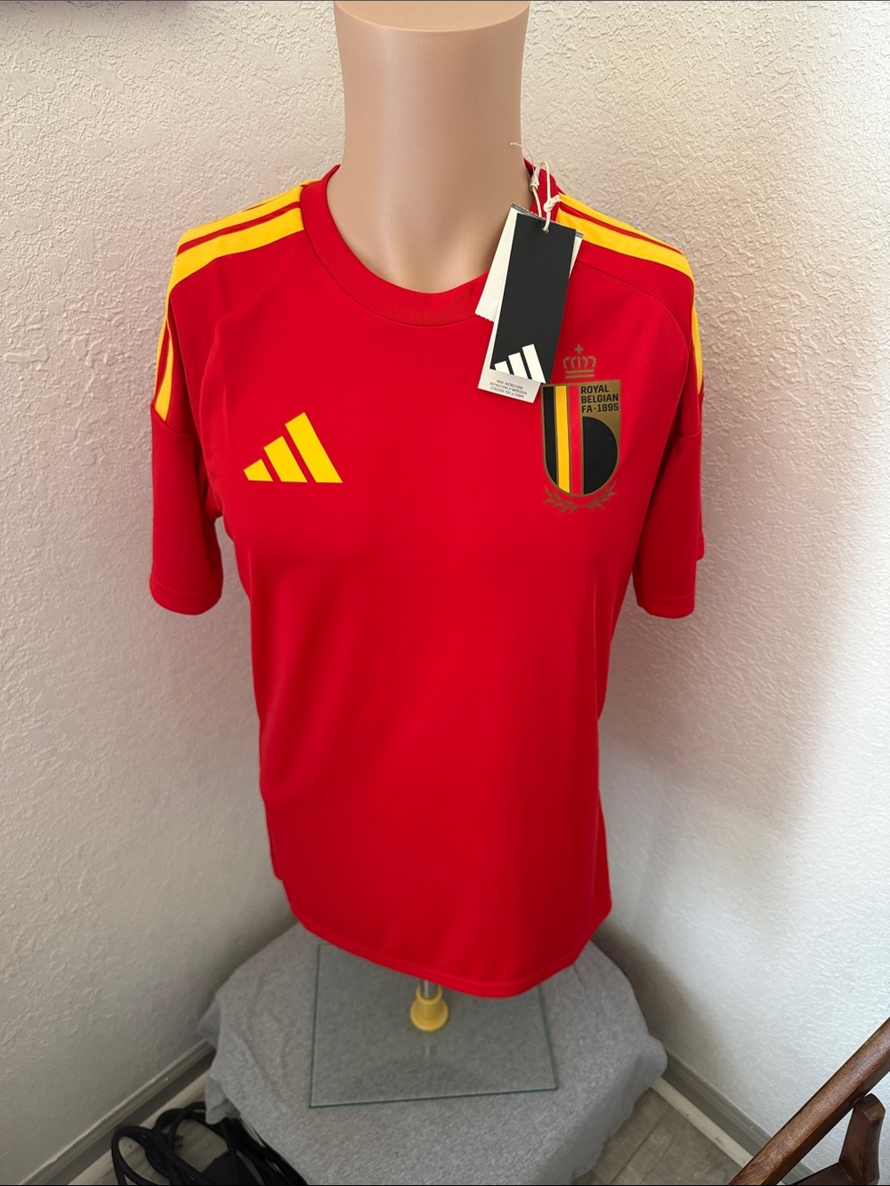 Adidas Mens Belgium Red National Team Soccer Jersey